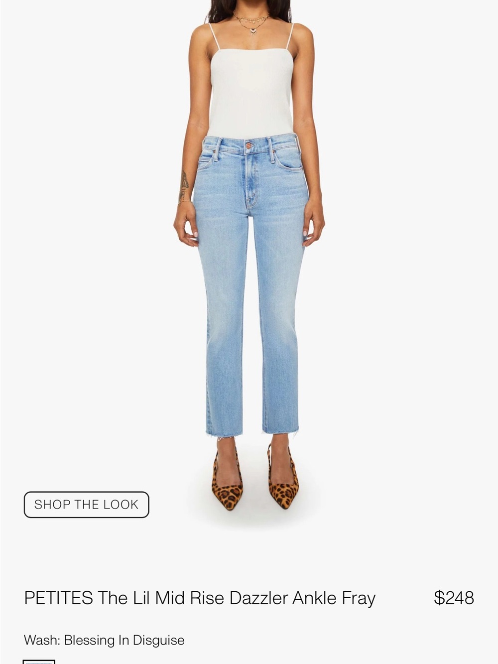 PETITES Mid-Rise Dazzler Ankle Fray Jeans - Light Blue